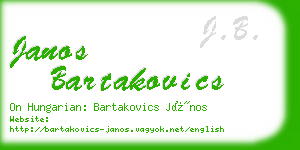 janos bartakovics business card